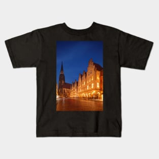 Gabled houses, Prinzipalmarkt, Christmas market, Munster, city, Westphalia Kids T-Shirt